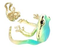 de rana de árbol, metal, 2,5 x 2,5 x 2 cm, de rana abierto, aretes abiertos ajustables de resina, diseño de sapo vintage, anillos de dedo de animales para accesorios de y colección