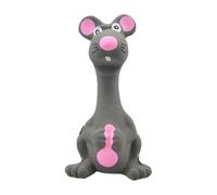 de ratón de pie para perros, masticador molar de látex, chirriador gris, diseño lavable de 5.5 pulgadas con textura segura, resistente a mordeduras para entrenamiento de mascotas