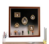 de recuerdos con presentación de fotos | Decoración de museo en miniatura - de recuerdos con minifiguras incluidas, para mesita de noche, dormitorio, apartamento, cumpleaños,