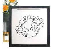 de recuerdos con ranura, soporte para marco de recuerdo con tema espacial con gancho, marco para boletos de concierto con ranura, para museo, viajes, fotos, conciertos, aventuras, mesa de pared