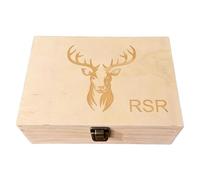 de Recuerdos de Caza - Expositor de Recuerdos con 20 Compartimentos - Pequeña Decorativa con Motivo de | para Padre, Abuelo, Novio, Esposo, Estante del Salón o Mesilla