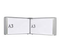 de referencia magnético duradero montado en la pared, soporte organizador 10 bolsillos, estante exhibición catálogo tamaño A3 for carpetas metal oficina y hogar, modo horizontal(Gray)