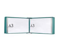 de referencia magnético duradero montado en la pared, soporte organizador 10 bolsillos, estante exhibición catálogo tamaño A3 for carpetas metal oficina y hogar, modo horizontal(Green)