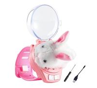 de reloj de coche teledirigido, máquina de control de reloj eléctrico de 2,4 Ghz - Conejito de peluche con carga USB, desmontable con luces traseras para niña