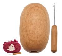 de reparación: veta de madera pulida, forma ovalada ergonómica, huevo de zurcir con herramienta de gancho de cierre doblado | Formador de parches de calcetería para cursos infantiles