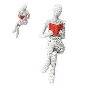 de Resina para Mujer de Lectura, Escultura Creativa de Mujer de Lectura de 20 cm, decoración de estantería de Escritorio, Figura artística para gabinete de Vino para el hogar, Elegante Estatua