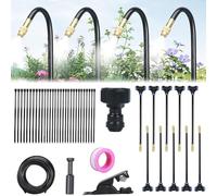 De Riego Automático For Jardín Con Curvatura De 360°, De Riego Ajustable Y Flexible De 360°, Kit De Goteo Automático.(32.9Ft Set (32.9Ft hose+10 Nozzles))