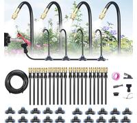 De Riego Automático For Jardín con Curvatura De 360°, Kit De Riego por Goteo Ajustable De 360°, De Riego For Bancales Elevados.(65.6Ft Set (65.6Ft Hose+20 Nozzles))
