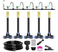 De Riego Automático Jardín Curvo 360°, 32,8/49,2 Pies, Boquilla Ajustable Con Tubo Flexible For Césped, Flores(16.4Ft Set (16.4Ft hose+5 Nozzles))