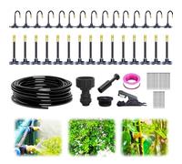 De Riego Automático Jardín Curvo 360°, 32,8/49,2 Pies, Boquilla Ajustable Con Tubo Flexible For Césped, Flores(49.2Ft Set (49.2Ft hose+15 Nozzles))