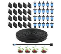 de riego por goteo: tubos de riego de precisión, conectores de manguera de jardín a prueba, kit de control de flujo eficiente | Configuración inteligente de riego en