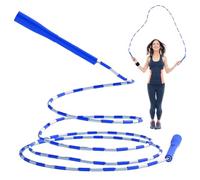 de salto en relieve - 2,8 m de soldadura ajustable con asas de | cuentas lisas y cable de poliéster resistente para adultos y niños | Cuerda de fitness sin enredos para gimnasio