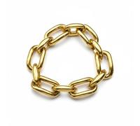 De Santis Pulsera joyas de plata 925 dorada con cadena de malla forzada rectangular, estilo Bold Unisex, acabado brillante, medida 18,5 cm, joya Made in Italy