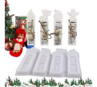De silicona navideña - Material de silicona premium | Para fundición en 4 piezas de 17,9 × 14,5 cm para monedas, chocolate y dinero en efectivo | Artesanía de regalo epoxi hecha a mano DIY