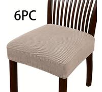 de silla de punto jacquard cepillado de color liso y elasticidad, de asiento simple, y cómoda, a prueba de polvo, estilo gorro de ducha, adecuada para sillas de comedor, oficina y decoración del hogar