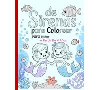 de sirenas para colorear para niños a partir de 4 años: Diseños sencillos y bonitos, atrevidos y únicos