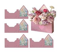 de sobres para flores, 5 unidades de ramo plegable en forma de bolso | sobre floral | para cumpleaños, San Valentín, boda, compromiso