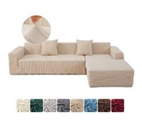 de sofá tejida jacquard de L para 3+4 plazas, de tela engrosada de 280G, 2 fundas de almohada y 2 de guantes de limpieza, resistente a los arañazos y al , para mascotas, ideal para y dormitorio