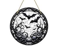 de sol de Halloween, Spooky Stained Round 2D Acrylic Suncatcher