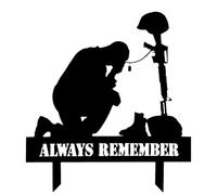 de soldado | Decoración de soldado arrodillado con silueta de jardín | Sin desvanecimiento, regalos del Día de la Independencia de color negro puro, silueta de arrodillado para jardín, exterio