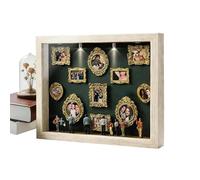 de sombra de exhibición, de silueta de bricolaje, decoración de escaparate de estatuilla de bricolaje, de marco de museo pequeño | Marco de exhibición creativo en miniatura para