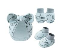 De Sombrero Guantes Guantes Resistentes A Rasguños Chaputeras Algodón Sin Algodón Con Tapones Capó 0-6m Cubierta Pie Para Niños Esenciales Bebés Bebés