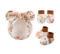 De Sombrero Guantes Guantes Resistentes A Rasguños Chaputeras Algodón Sin Algodón Con Tapones Capó 0-6m Cubierta Pie Para Niños Esenciales Bebés Bebés