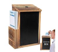 de sugerencias de madera, contenedor de tarjetas con cerradura, de votación de 6.8 x 3.9 x 9.9 pulgadas con diseño, cajas de comentarios de madera duraderas, contenedor de colección