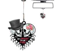 de suspensión de coche con calavera, colgante de calavera con espejo | Colgador de espejo retrovisor de espejos retrovisore