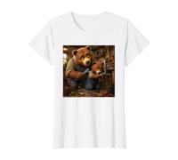 De Tal Padre Tal Hijo Oso Plomero Papá Camiseta gráfica económica, Mujer, Blanco, L