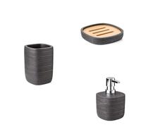 de TATAY Vaso Colección Sobremesa BAMBU + Jabonera Colección Sobremesa BAMBU + Dosificador Colección Sobremesa BAMBU