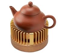de té - Soporte de calefacción para Velas de Oro champán, Calentador de Tazas de Escritorio con Base Estable de Madera de Nogal | Detalle de Brillo, Ventaja de Bebida cálida, Uso en