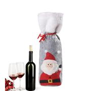 De Tela Para Botellas De Vino Navideñas | Adorable Decoración Navideña con Cordón Ajustable,Para Botella De Vino Para Navidad,Para Bodas, Cumpleaños, Viajes, Fiestas Y Celebración Del Año Nuevo