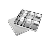 de temporada de cocina genérica - Contenedor de almacenamiento de temporada | Multi Grid Seasoning Box Spices Rack Condiment Jar Storage Container Spices Jars Household Cooking Utensils Divided