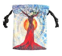 de terciopelo para cartas de tarot, bolsa con cordón para cartas de tarot | Bolsas para envolver joyas con patrón de personas de árbol - Bolsa para tarjetas de Tarot con cordones resistentes par
