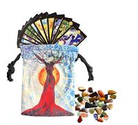 de terciopelo para cartas de tarot, bolsa con cordón para cartas de tarot - Bolsas para envolver joyas con patrón de personas de árbol,Bolsos de mano para entusiastas de la bolsa de joyería con cordon