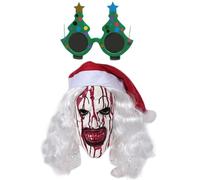 de terror de Navidad - Manta de cara de cosplay de 18 cm, accesorio de vestuario de color brillante, accesorio de miedo | Navidad con gafas para la de horror