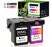de Tinta 305XL para HP 305 305XL Compatibles con HP 2700 2710 2720 2722 Plus 4100 4120 4130 6000 6010 6020 6032 Pro 6400 6420 - y Tricolor, Paquete Múltiple
