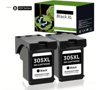 de tinta 305XL para HP 305 305XL de rendimiento compatible con HP 2700 2710 2720 2722 Plus 4100 4120 4130 6000 6010 6020 6032 Pro 6400 6420 - Negro 2 unidades