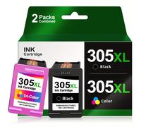 de tinta remanufacturado de rendimiento 305XL para HP 305 305XL compatible con HP 2700 2710 2720 2722 Plus 4100 4120 4130 6000 6010 6020 6032 Pro 6400 6420 - Negro y Tricolor