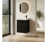 de tocador de baño con lavabo de cerámica, tocador de baño de pared, adecuado para baños y aseos pequeños. : 52.3 X 41 X 21.9 Cm