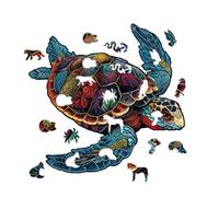 de tortuga marina - Módulos de tridimensionales irregulares para animales, de paisaje marino para adultos | de tortuga colorido hecho de madera