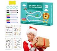 de trabajo de práctica de escritura para niños - libro de trabajo reutilizable de mano reutilizable | Carta educativa de seguimiento de la pista de trabajo, libro de escritura alfabética