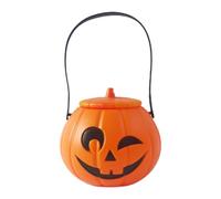 de tracción de calabaza, de calabaza truco o tratamiento, de calabaza - Trick or Treat cubo de cesta de calabaza con tapa, cubo de calabaza novedad portátil naranja