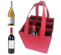 de Transporte de Vino - Material de Fieltro, Capacidad de 9 Botellas, diseño Aislado a Prueba de Fugas, portátil, función Ligera, construcción Duradera | para Viajes, Picnic, Cena, Fiesta