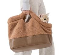de transporte para cachorros - de viaje de forro polar cálido y piel sintética con correa de seguridad, soporte impermeable para perros y gatos, senderismo, carreras e invierno
