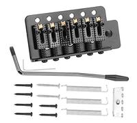 de trémolo dorado de mtlaveshy con rodillo de de puente de vibrato de bloqueo único para la guitarra ST duradera de instalación para la creación manual de vibrato verdadero (Negro)