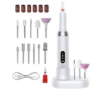 de uñas eléctrica, juego de manicura con máquina perforadora de uñas, kit de taladro de uñas inalámbrico, control de velocidad ajustable, 12 brocas versátiles, batería recargable, 13,2 x 2,3 cm,