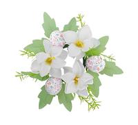 De Vela De Corona,s De Vela De Pascua Coronas - s de velas navideñas con forma de huevo de Pascua de granja de flores artificiales - Corona de primavera con guirnalda de flores, centro de mesa resiste