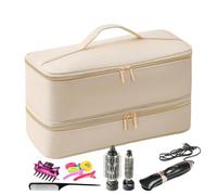 de Viaje Hot Tools, para secador de Pelo y rizador, de Viaje, Organizador de Herramientas de Almacenamiento para secador de Pelo a Prueba de Polvo, Amarillo champán, Ver descripción